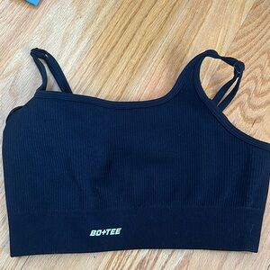 Black BO+TEE Ribbed Crop Top